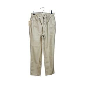 Madewell faux leather The Perfect Vintage Straight Pant tan 5 pocket NEW Sz 27